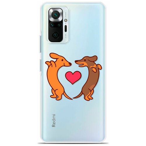 Силиконовый чехол на Xiaomi Redmi Note 10 Pro Max 2 таксы / для Сяоми Редми Ноут 10 Про Макс