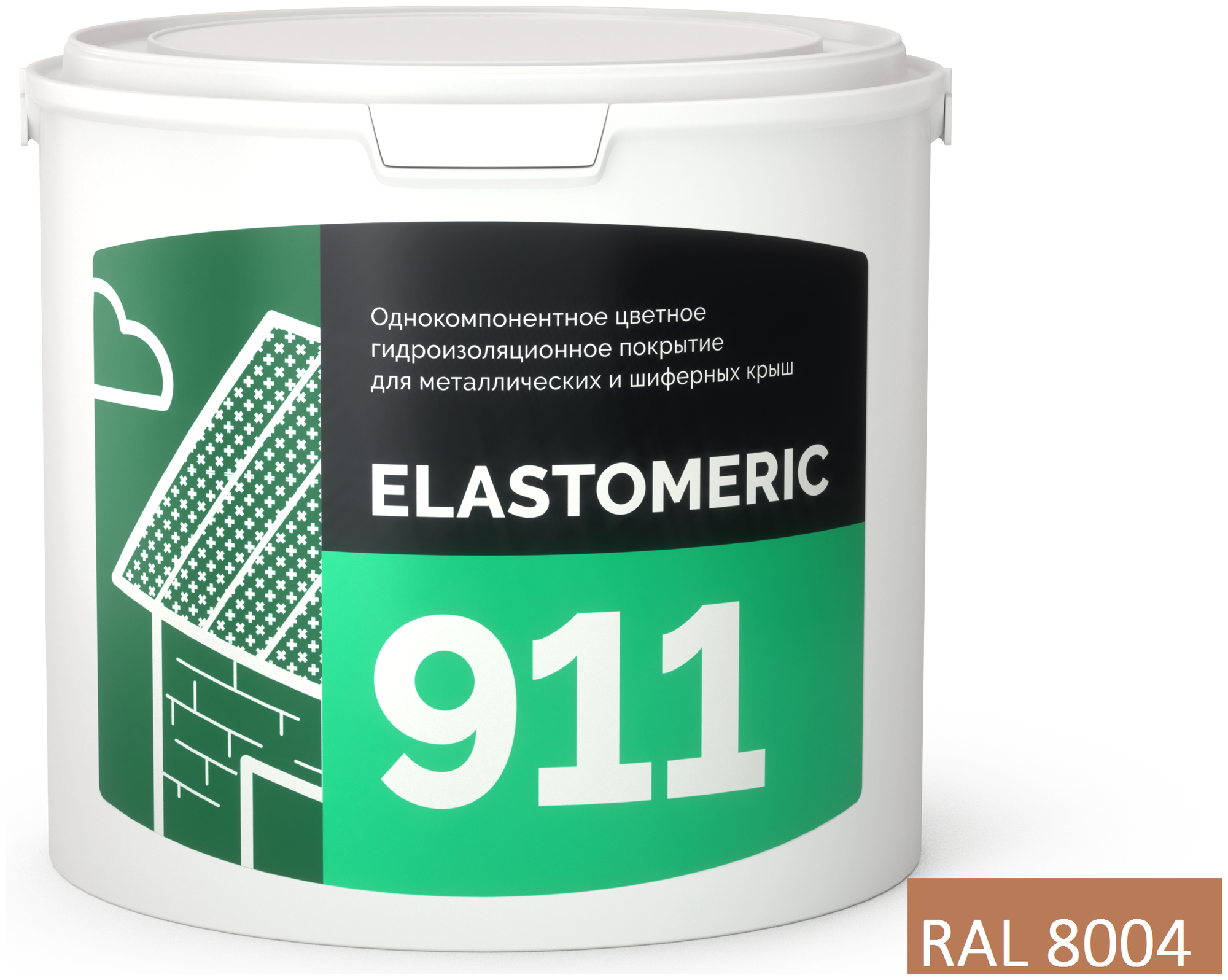 Покрытие для гидроизоляции и окраски металлических крыш Elastomeric 911 (3кг.), терракота - фотография № 1