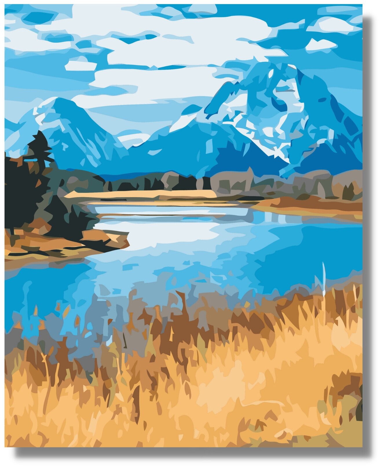 Картина по номерам "Пейзаж Река" холст на подрамнике 40х60