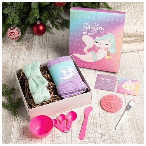 Набор подарочный Этель «Новый год: Мяу» полотенце и аксессуары набор подарочный блюдо для сервировки патиссэри полотенце открытка с шоколадом