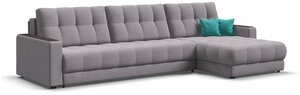 Фото Угловой диван-кровать BOSS 2.0 MAX с ящиками для хранения, еврокнижка, велюр Alkantara шоколад, 338х183х93 см
