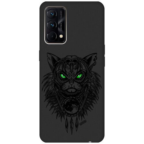 Матовый Soft Touch силиконовый чехол на Realme GT Master Edition, Рилми ГТ Мастер Едишн с 3D принтом Shaman Cat черный силиконовый чехол на realme gt рилми гт с 3d принтом shaman cat прозрачный