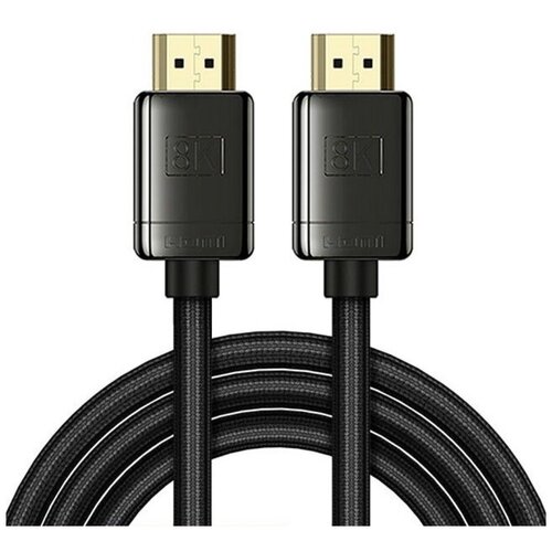 Кабель Baseus High Definition Series HDMI 8K to HDMI 8K Adapter Cable (Zinc alloy) 2m Black (WKGQ000101) аксессуар baseus high definition series hdmi hdmi 2m black wkgq000101