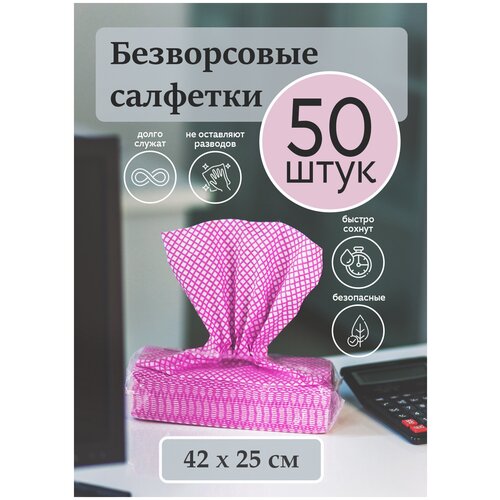 Салфетки многоразовые для стекла и бытовой техники PROLINE синие 50 шт.