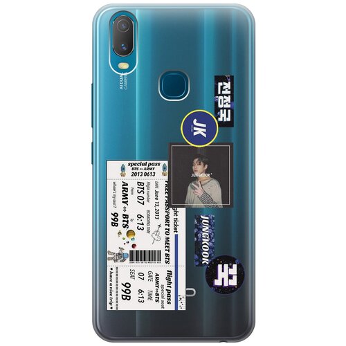 Силиконовый чехол с принтом BTS Stickers для Vivo Y11 / Виво У11