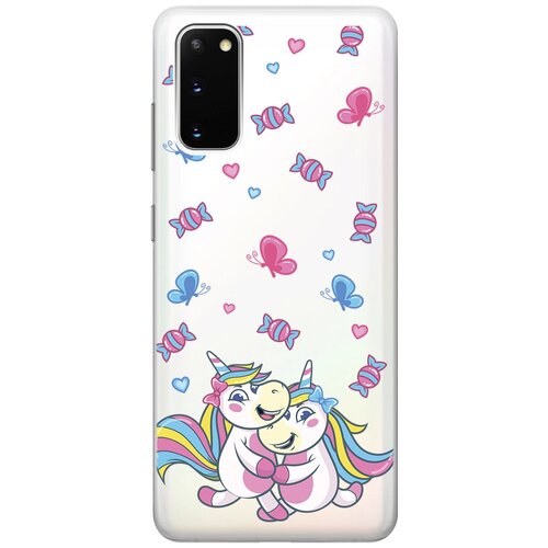 Силиконовый чехол с принтом Unicorns and Candies для Samsung Galaxy S20 / Самсунг С20 силиконовый чехол с принтом unicorns and candies для samsung galaxy a01 самсунг а01