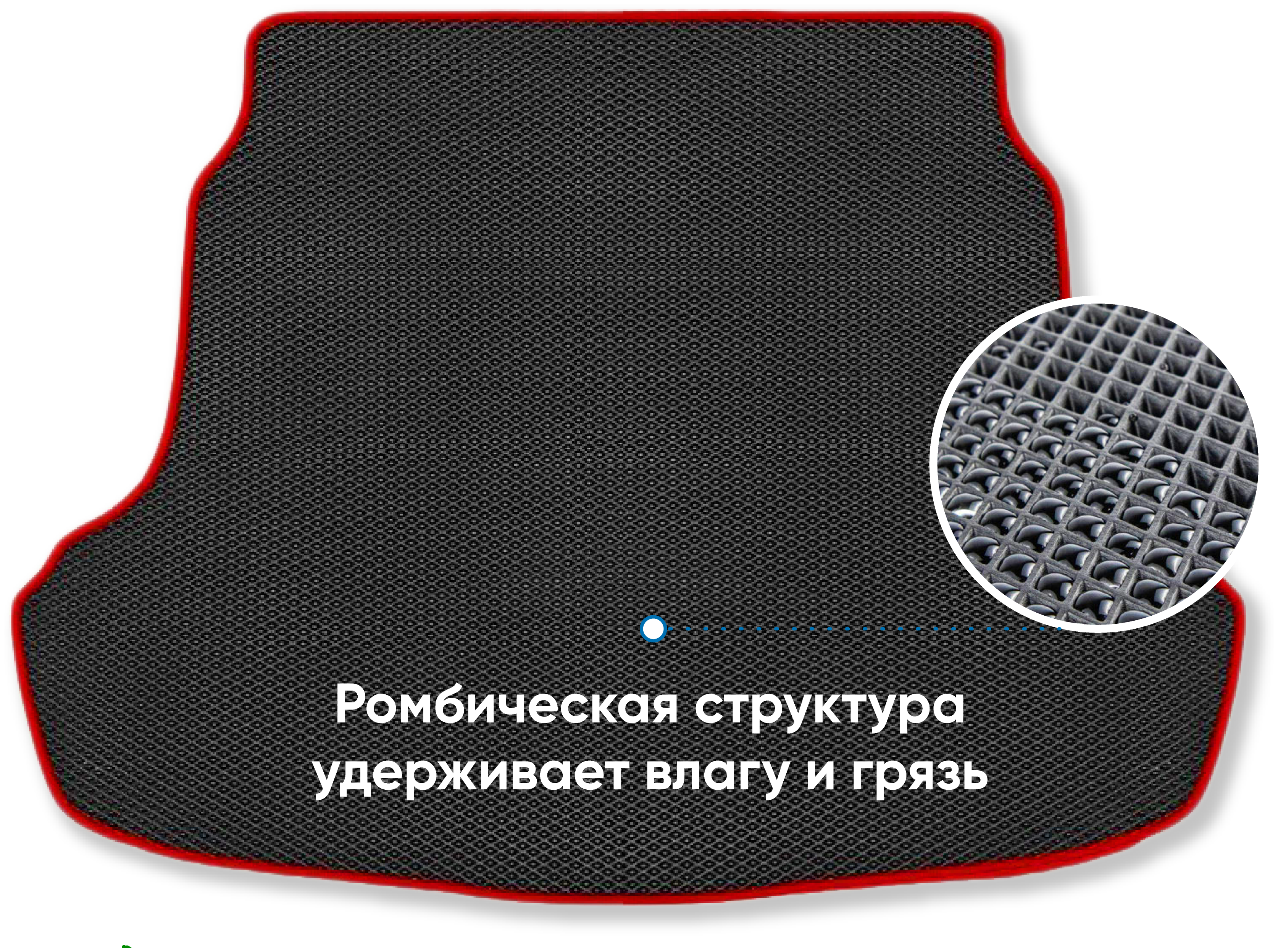 Автомобильный коврик в багажник ЕВА / EVA для Kia Optima IV 2015-2020/Киа Оптима IV