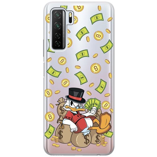 Силиконовый чехол с принтом Rich Scrooge для Honor 30S / Huawei Nova 7 SE / Хонор 30с ультратонкий силиконовый чехол накладка для huawei nova 7 se honor 30s с принтом желтый карандаш