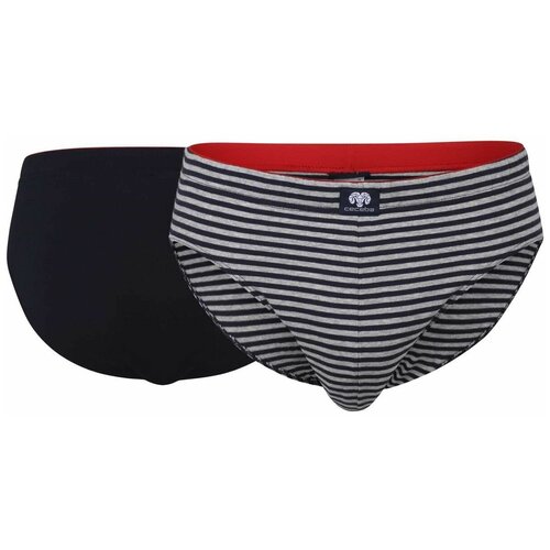 фото Набор из 2 синих трусов-слип - однотонных и в серую полоску xl, синий ceceba