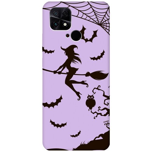 Силиконовый чехол на Xiaomi Poco C40, Сяоми Поко С40 Silky Touch Premium с принтом Witch on a Broomstick сиреневый силиконовый чехол на xiaomi 12 12x сяоми 12 12х silky touch premium с принтом witch on a broomstick сиреневый