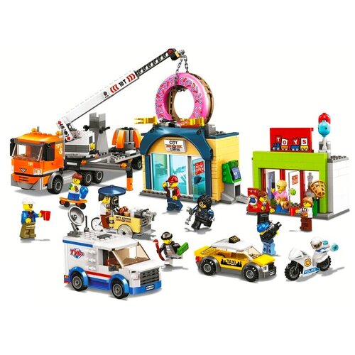 Конструктор Urban (Город) для мальчиков / 11392 / Сити Открытие магазина по продаже пончиков / 848 деталей