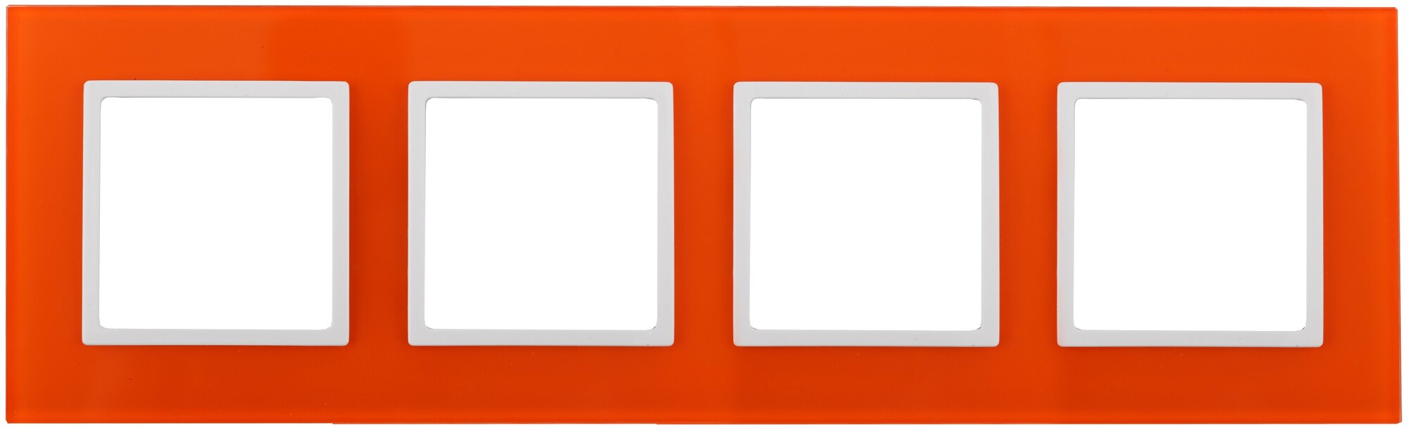 Рамка на 4 поста стекло ЭРА 14-5104-22 Elegance, оранжевый+бел арт. Б0034531 (1 шт.)