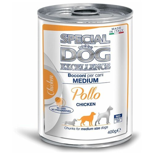Корм для собак SPECIAL DOG EXCELLENCE Chunkies для средних пород, курица банка 400г