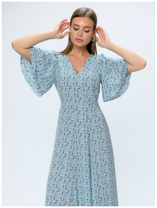 Платье 1001dress, повседневное, макси, размер 42, голубой