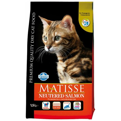 Сухой корм для стерилизованных кошек Farmina MATISSE, лосось 1,5 кг
