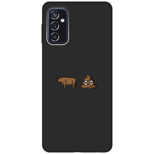 Матовый чехол Bull Shit для Samsung Galaxy M52 5G / Самсунг М52 с 3D эффектом черный матовый чехол sunflowers для samsung galaxy m52 5g самсунг м52 с 3d эффектом черный