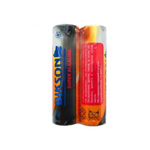 Батарейка BIKSON алкалиновая, тип АА, 1,5V, 2шт / пальчиковые батарейки / набор 2шт