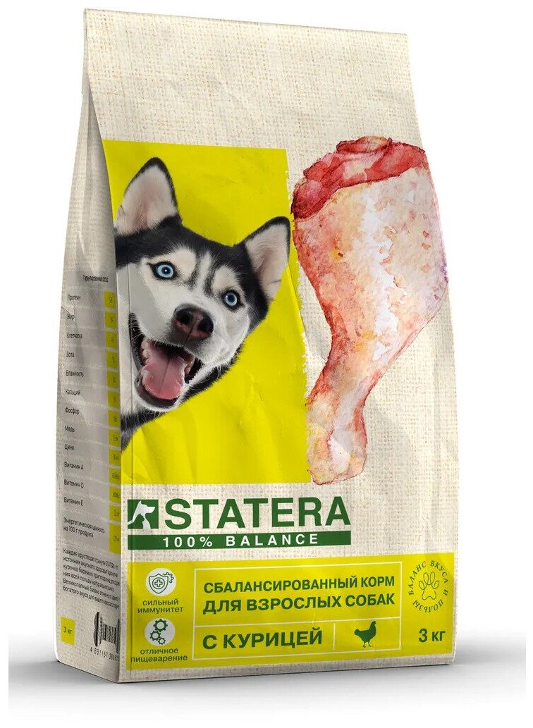 STATERA (Статера) 3кг для собак, курица и рис