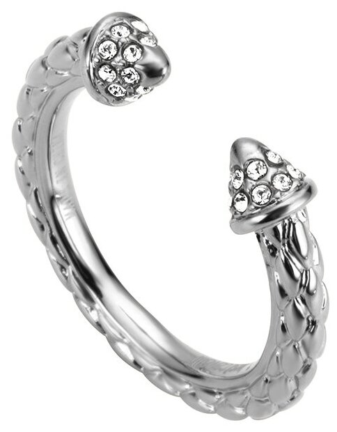 Кольцо Just Cavalli, кристалл, размер 16.5, серебряный