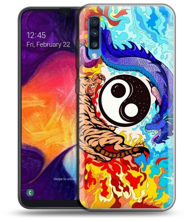 Дизайнерский силиконовый чехол для Самсунг Галакси А70 / Samsung Galaxy A70 Инь-Ян