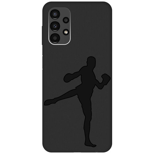 Матовый чехол Kickboxing для Samsung Galaxy A13 4G / Самсунг А13 4Г с 3D эффектом черный