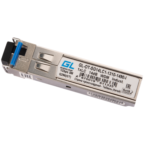 модуль sfp gigalink 10g wdm одно волокно tx 1270 rx 1330 нм 12 дб gl ot st12lc1 1270 1330 Трансивер GIGALINK (GL-OT-SG14LC1-1310-1490-I)