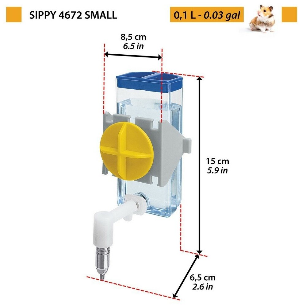 Ferplast SIPPY Поилка-кран с креплением для грызунов 100куб.см - фотография № 6