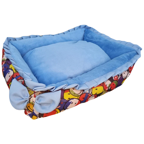 Лежанка для собаки Клампи Беззаботность, М, 50х60 см, голубая