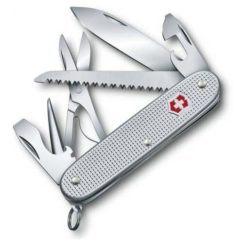 Victorinox нож farmer x alox, 93 мм, 10 функций, алюминиевая рукоять, серебристый нож перочинный victorinox farmer alox 0 8241 26