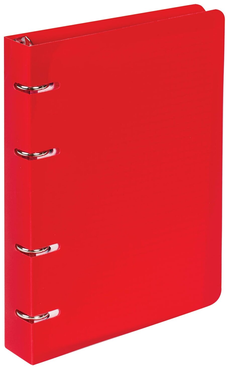 Тетрадь на кольцах А5 (160×215 мм), 80 л, пластиковая обложка, клетка, BRAUBERG, «Красный», 403252