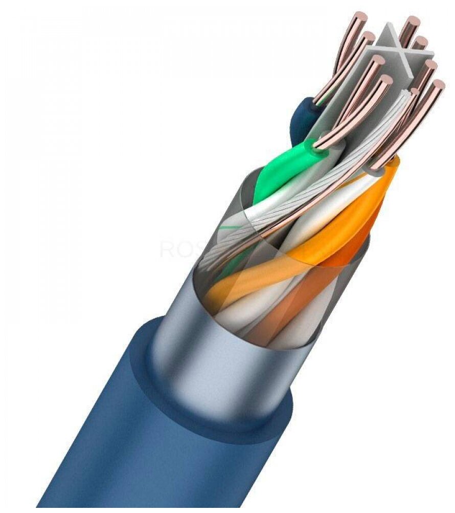 фото Rexant Кабель витая пара F/UTP 4х2х23AWG кат.6 solid CU PVC син. (м) Rexant 01-0147
