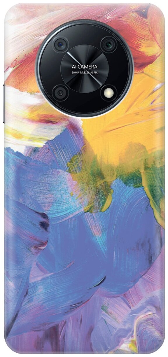 Силиконовый чехол Сине-желтые мазки на Huawei nova Y90 / Хуавей Нова У90