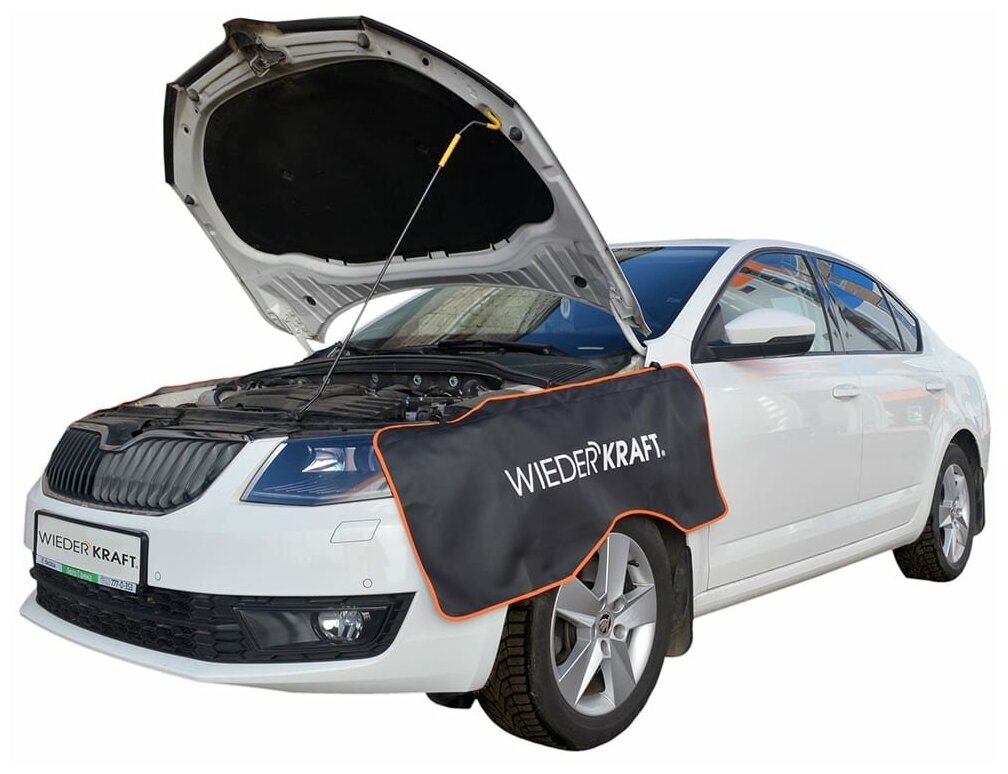WiederKraft Защитная накидка на крыло автомобиля размеры 1100 450 мм с вырезом под крыло WDK-65302