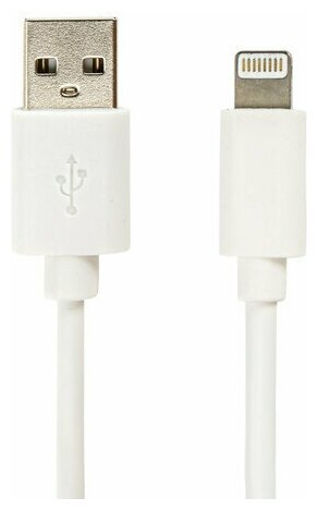 Кабель белый USB 2.0-Lightning, 1 м, SONNEN, медь, для передачи данных и зарядки iPhone/iPad, 513559