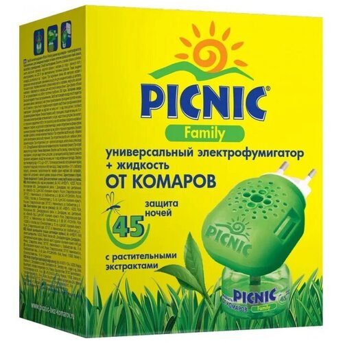 фото Средство от комаров picnic "family" электрофумигатор + жидкость 30 мл (45 ночей)