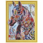 Алмазная мозаика “Цветочная лошадь” 40х50см. - изображение