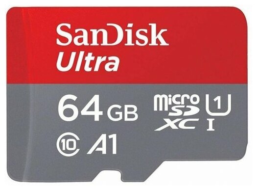 Флеш карта microSD 64GB SanDisk SDSQUNR-064G-GN3MA (SD адаптер)