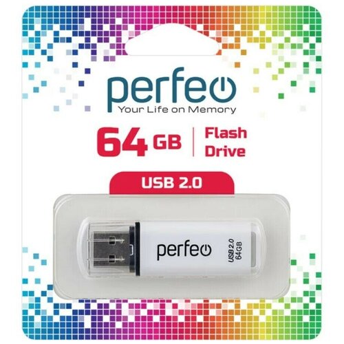 USB Флеш-накопитель USB накопитель Perfeo 64GB C13 White usb флеш накопитель usb накопитель perfeo 64gb c13 black