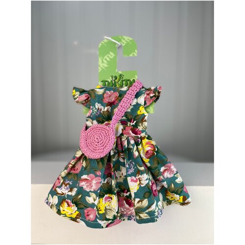 фото Комплект одежды для кукол: платье с крылышками, бант на голову, вязаная сумочка, арт. 1 tukitu