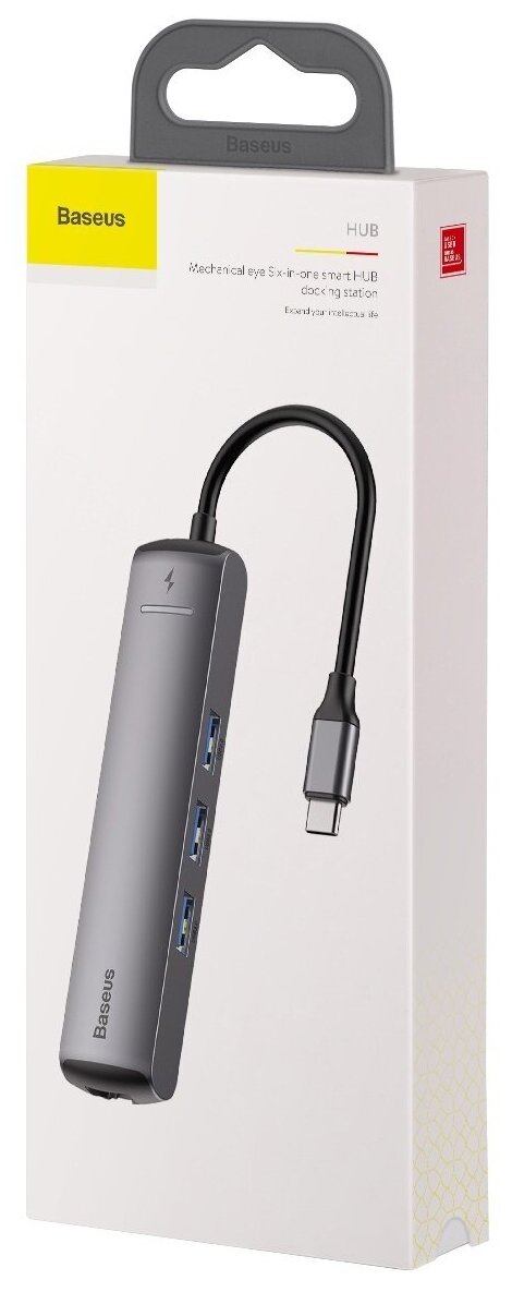 USB-концентратор Baseus CAHUB-J0G (Grey) - фото №15