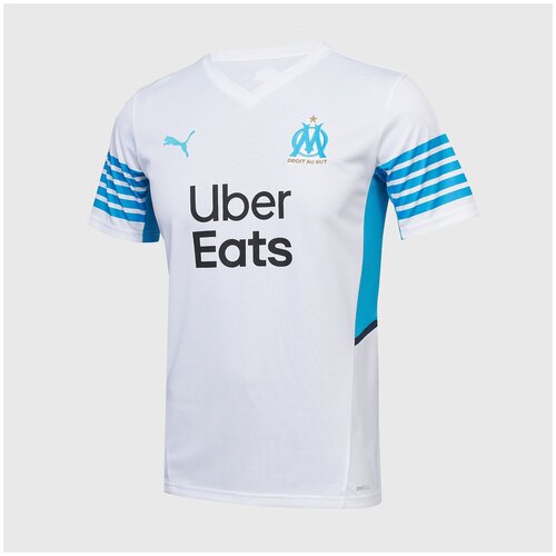 Футболка игровая домашняя Puma Marseille сезон 2021/22, р-р XL, Белый голубой/белый  