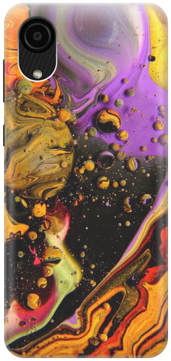 Силиконовый чехол на Samsung Galaxy A03 Core, Самсунг А03 Кор с принтом "Разноцветные капли"