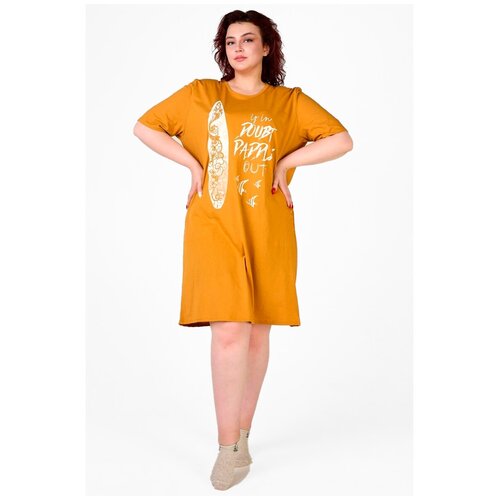 Туника 1фж61/1 большого размера горчица размер 62