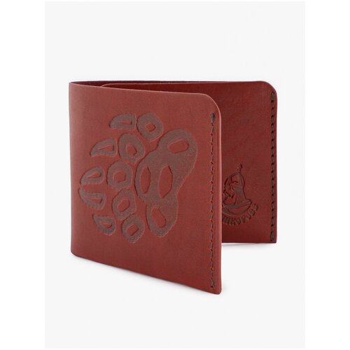 бумажник великоросс фактура матовая коричневый Бумажник Великоросс, фактура матовая, красный