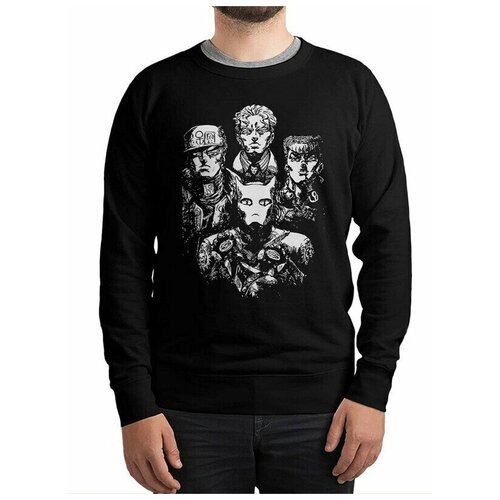 Свитшот DreamShirts с принтом Аниме ДжоДжо / JoJo's Bizarre Adventure / Мужской Черный 48