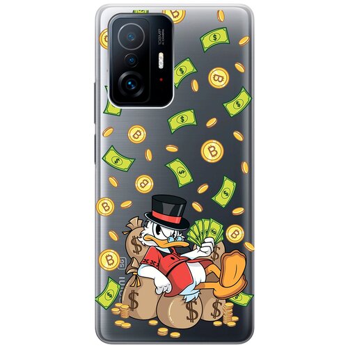 Силиконовый чехол с принтом Rich Scrooge для Xiaomi 11T / 11T Pro / Сяоми 11Т / 11Т Про силиконовый чехол с принтом lovely fingerprints для xiaomi 11t 11t pro сяоми 11т 11т про