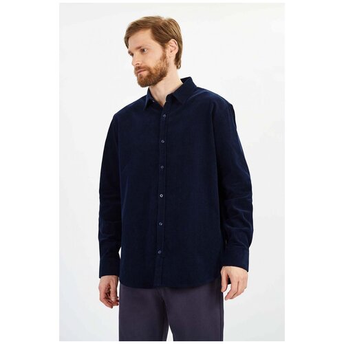 Рубашка BAON мужская, модель: B6622505, цвет: DEEP NAVY, размер: S синий  