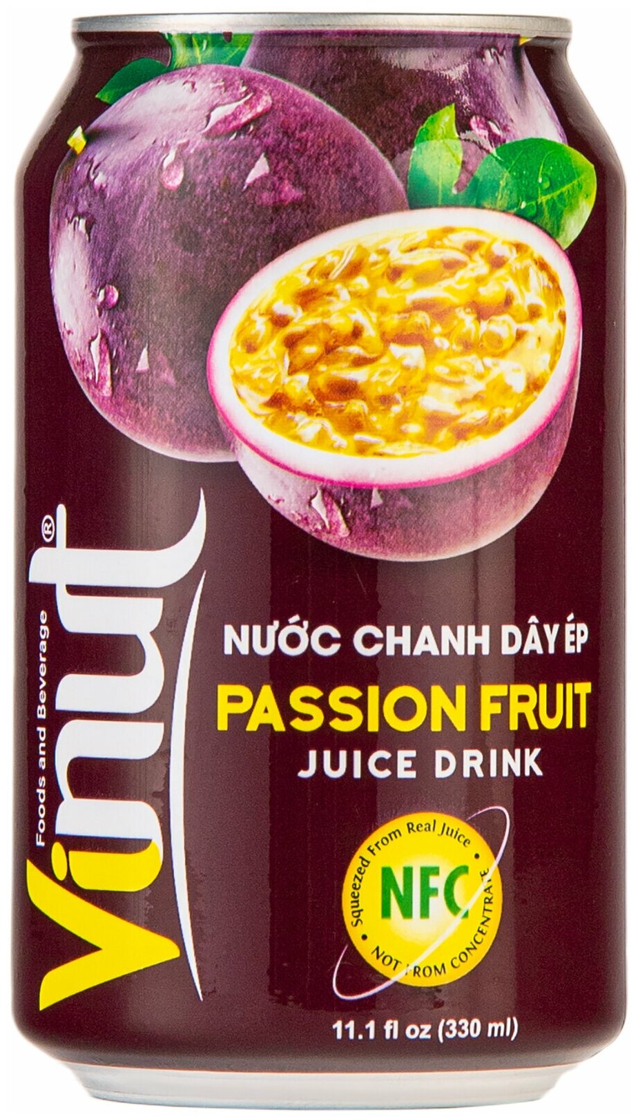 Напиток сокосодержащий негазированный Vinut Passion Fruit ( Маракуйя ) , жестяная банка ( ж.б.) 0.33 л. ( 330 мл.), упаковка 24 штуки - фотография № 3