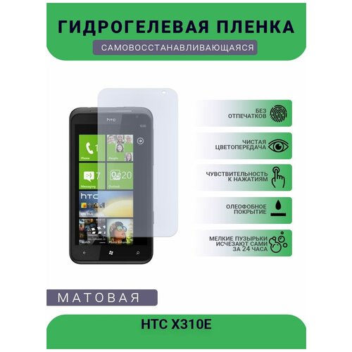 Гидрогелевая защитная пленка для телефона HTC X310E, матовая, противоударная, гибкое стекло, на дисплей гидрогелевая защитная пленка для телефона prestigio muze b3 матовая противоударная гибкое стекло на дисплей
