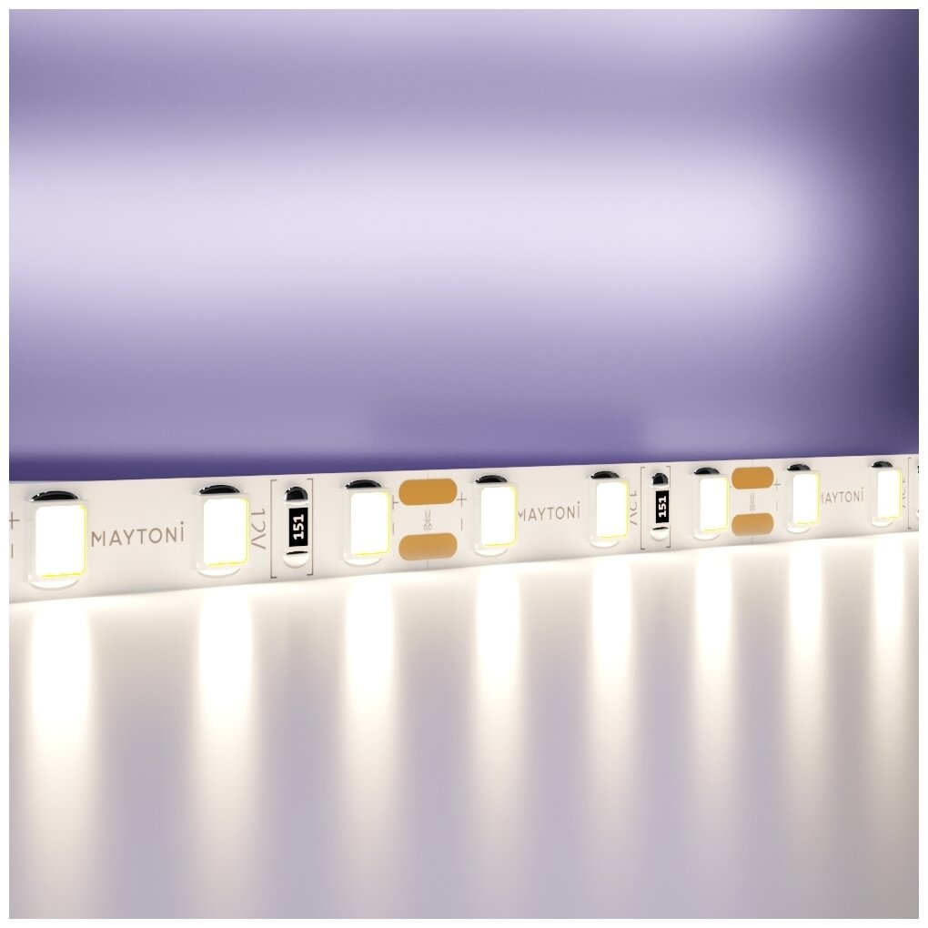 5м. Светодиодная лента белого цвета 4000К, 9,6W, 12V, 60LED, IP20 Led strip 20011 Maytoni - фото №4